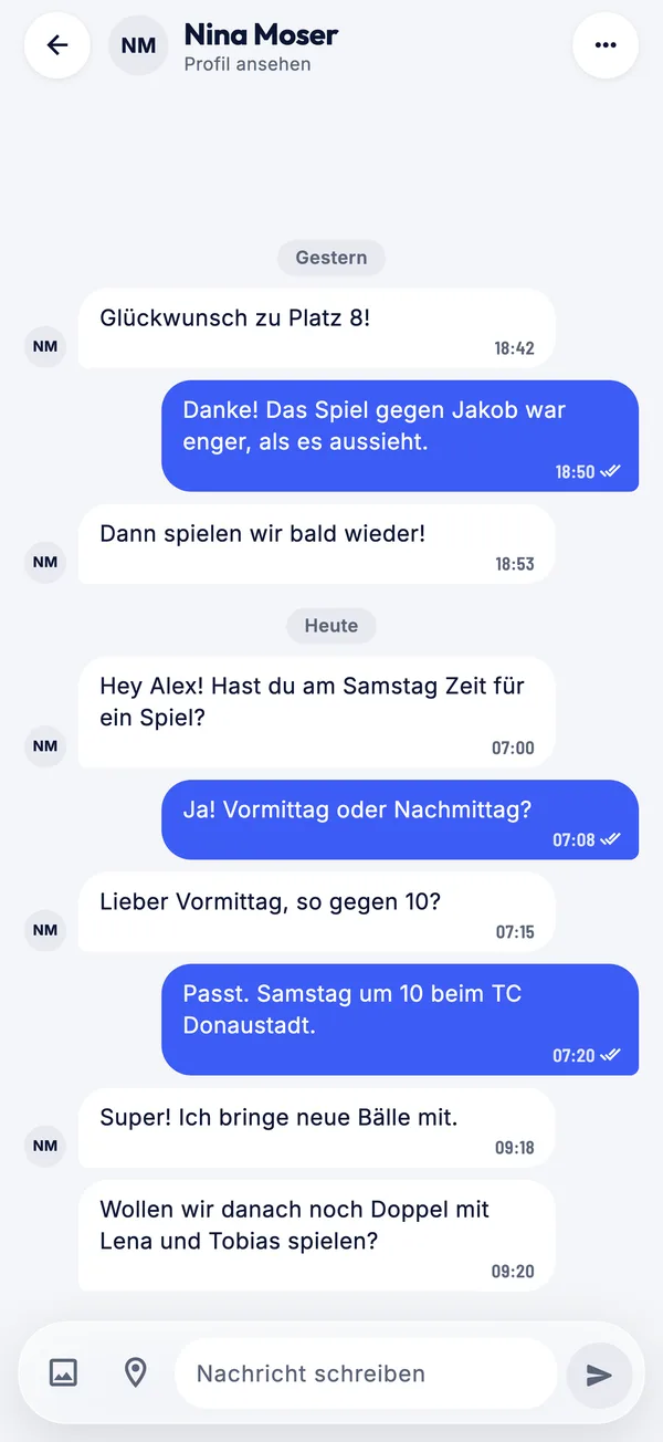 Chat mit einem Spielpartner